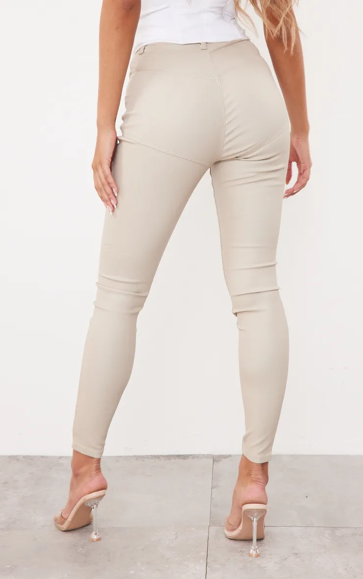 Stone Hourglass Coated Skinny Jeans sold by Pretty Little Thing product image thumbnail 3