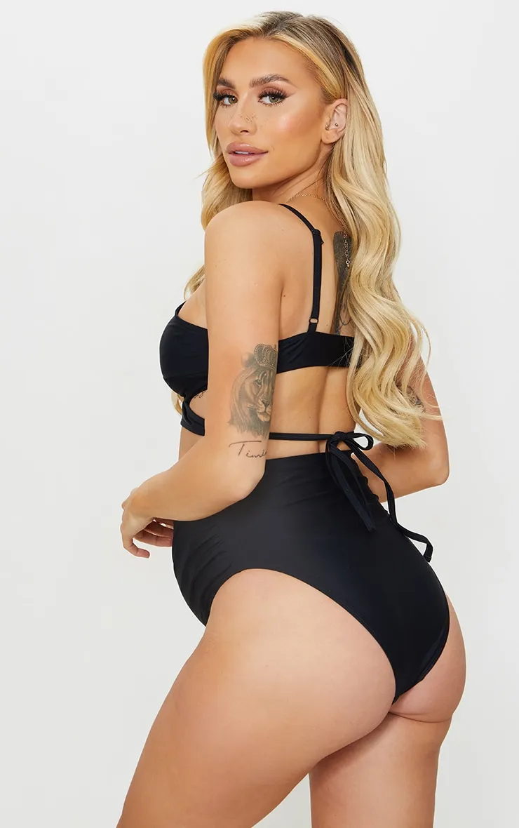 Maternity Black Wrap Over Nursing Bikini Top sold by Pretty Little Thing product image thumbnail 2