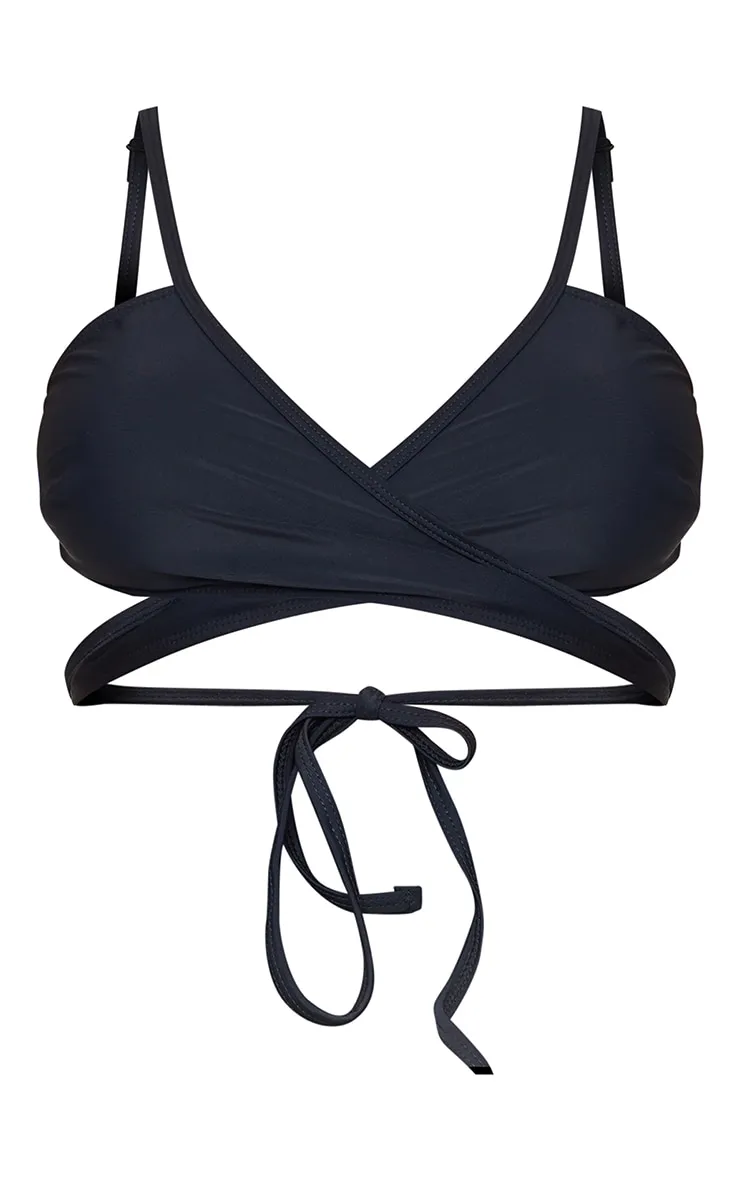 Maternity Black Wrap Over Nursing Bikini Top sold by Pretty Little Thing product image thumbnail 5
