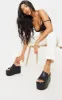 Black PU Square Toe Platform Mules sold by Pretty Little Thing