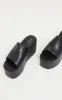 Black PU Square Toe Platform Mules sold by Pretty Little Thing