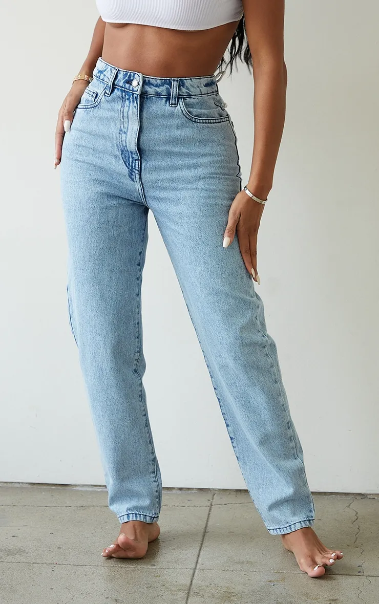 Shape Vintage Wash Lace Up Detail Straight Leg Jeans sold by Pretty Little Thing product image thumbnail 2