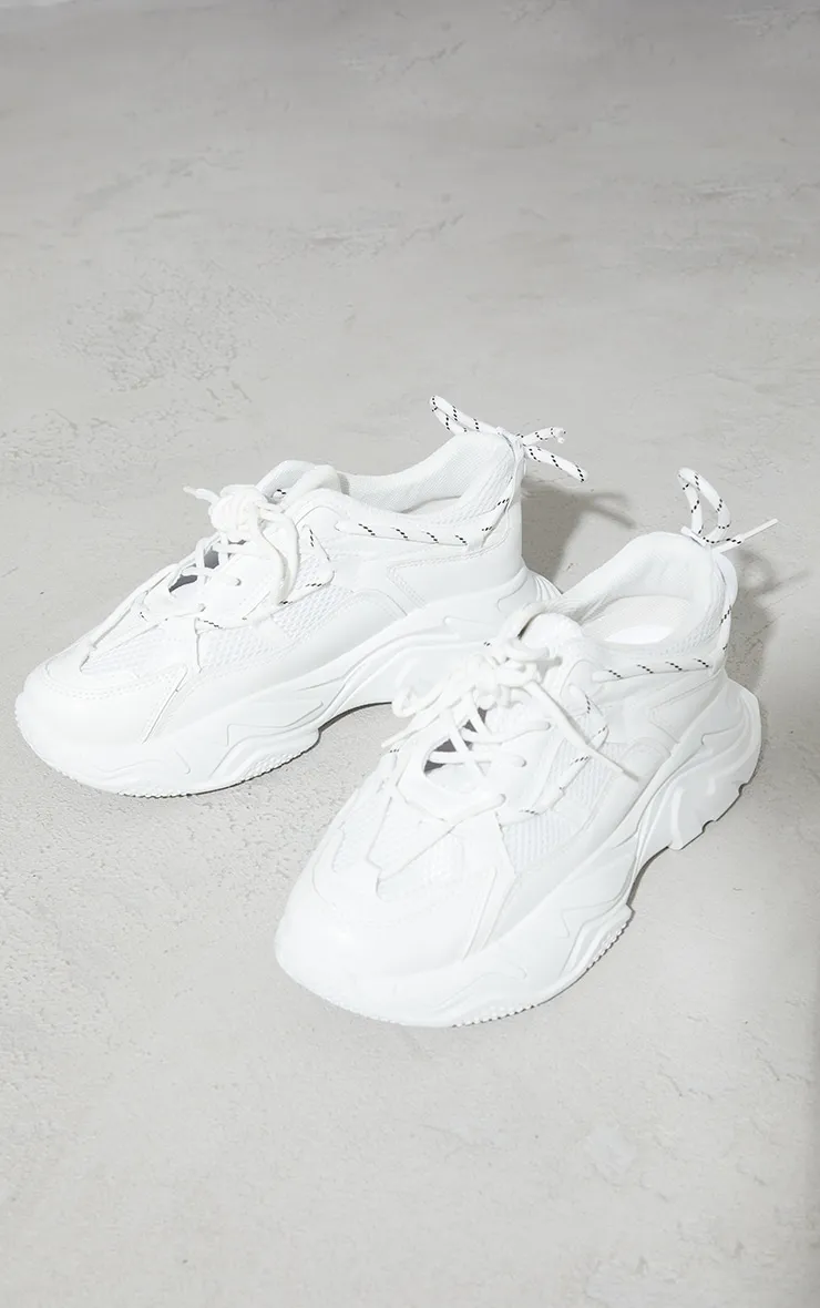 White Hiker Lace Up Double Sole Chunky Trainers sold by Pretty Little Thing product image thumbnail 3
