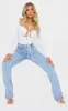 White Slinky Long Sleeve Lace Up Tie Detail Bodysuit sold by Pretty Little Thing