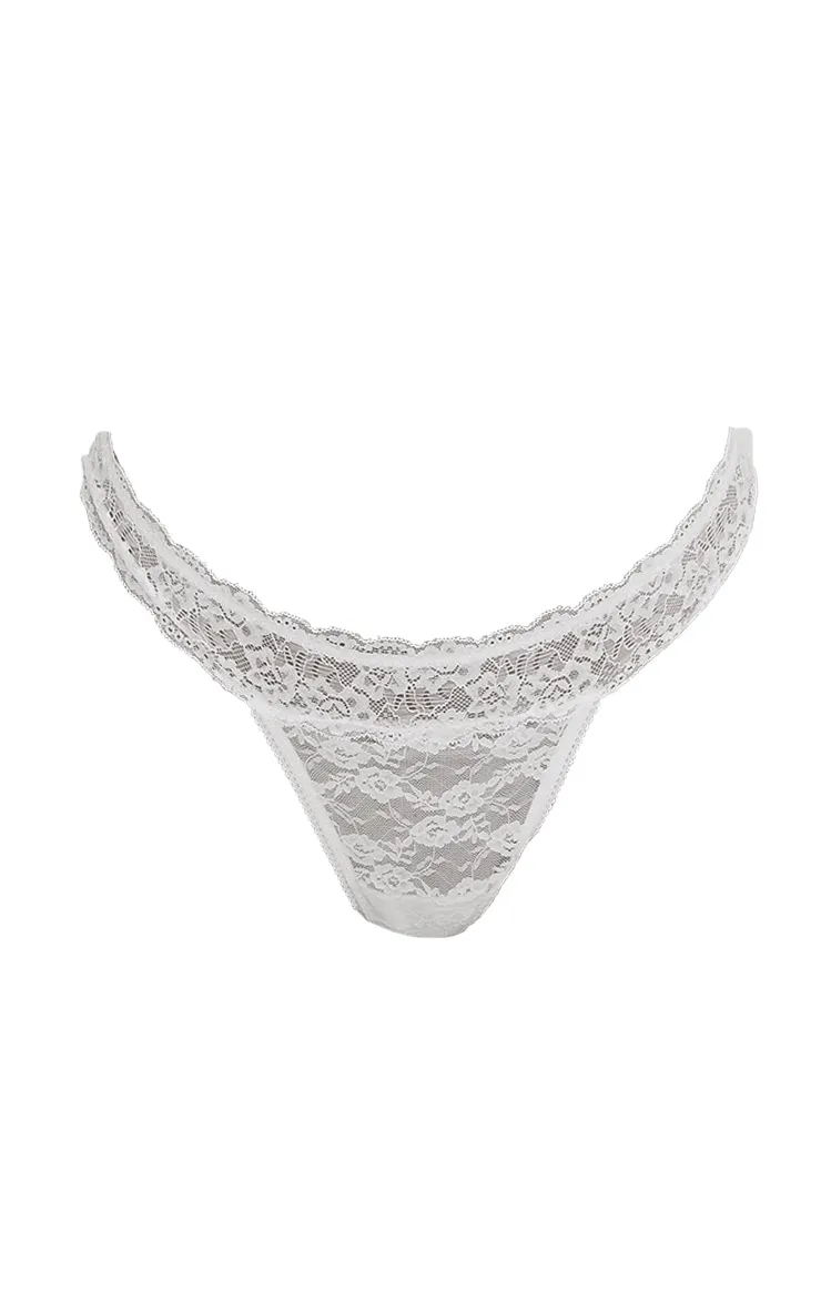 White Basic Lace Thong sold by Pretty Little Thing product image thumbnail 5