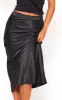 Black Satin Bias Cut Midi Skirt, Black sold by Pretty Little Thing