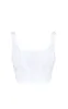 White Mesh Ruched Boned Cropped Corset sold by Pretty Little Thing