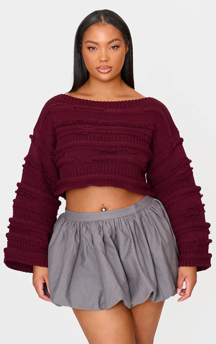 Plus Ash Grey Twill Puffball Mini Skirt sold by Pretty Little Thing