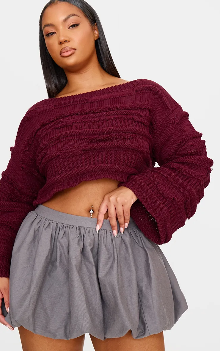 Plus Ash Grey Twill Puffball Mini Skirt sold by Pretty Little Thing product image thumbnail 5