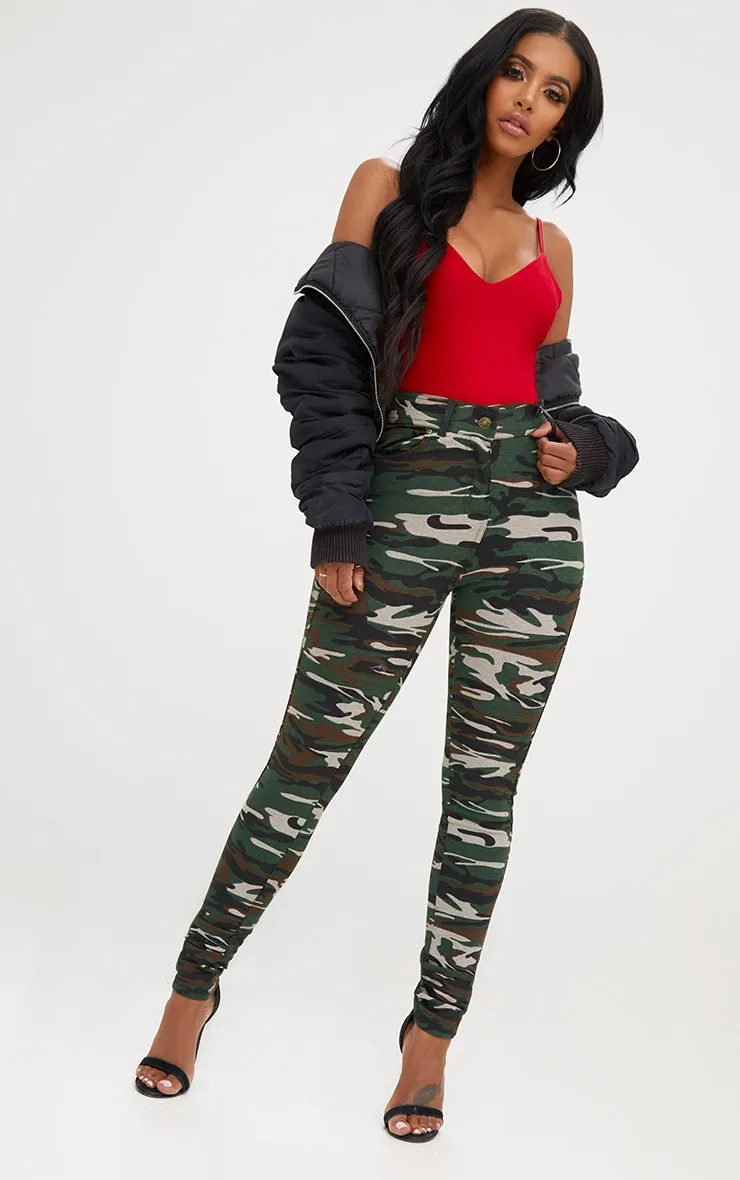 Shape Red Slinky Plunge Bodysuit sold by Pretty Little Thing product image thumbnail 5