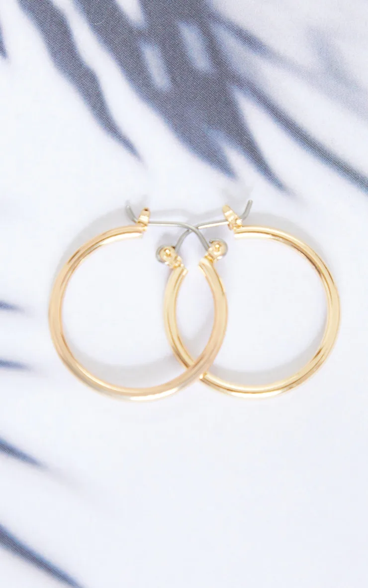 Gold Mini Hoop Earrings sold by Pretty Little Thing product image thumbnail 2