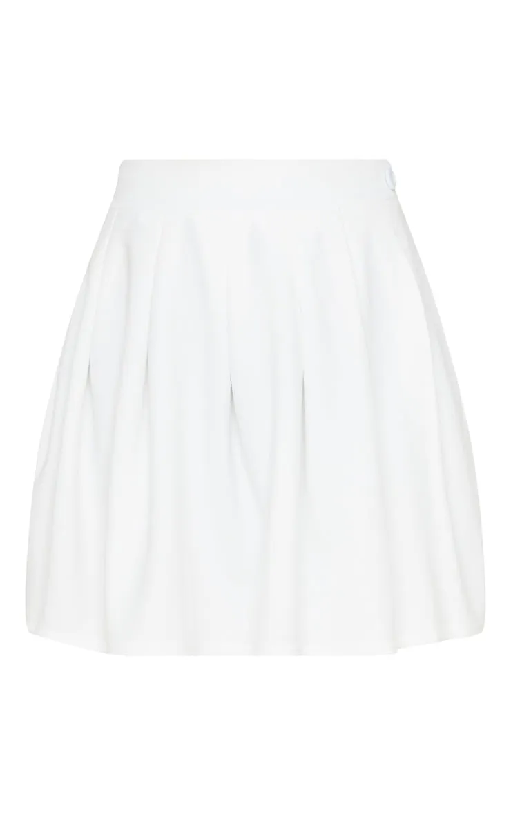 White Pleated Side Split Tennis Skirt sold by Pretty Little Thing product image thumbnail 3