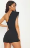 Black Drape One Shoulder Playsuit sold by Pretty Little Thing