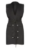 Black Sleeveless Gold Button Detail Blazer Dress sold by Pretty Little Thing