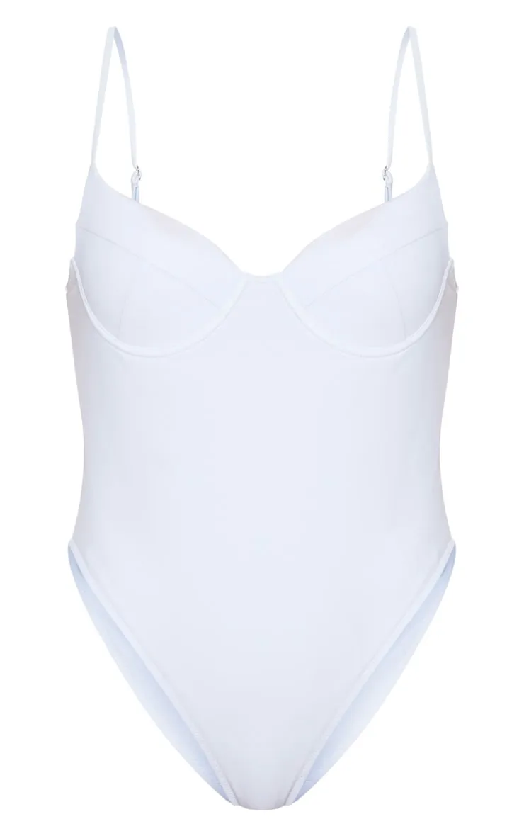 White Basic Cupped Swimsuit sold by Pretty Little Thing product image thumbnail 4