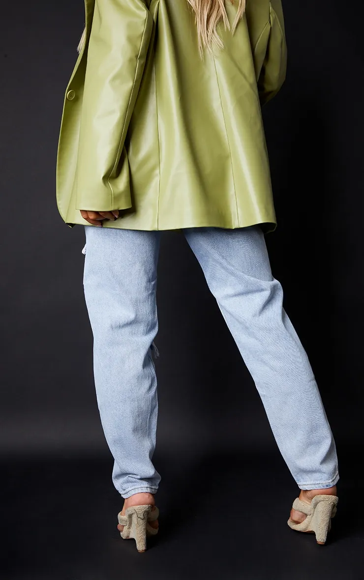 PRETTYLITTLETHING Light Wash Ripped Mom Jeans sold by Pretty Little Thing product image thumbnail 3