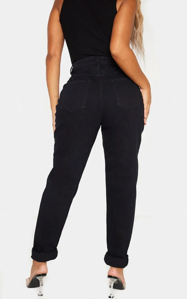 Shape Black High Waist Mom Jeans sold by Pretty Little Thing product image thumbnail 4