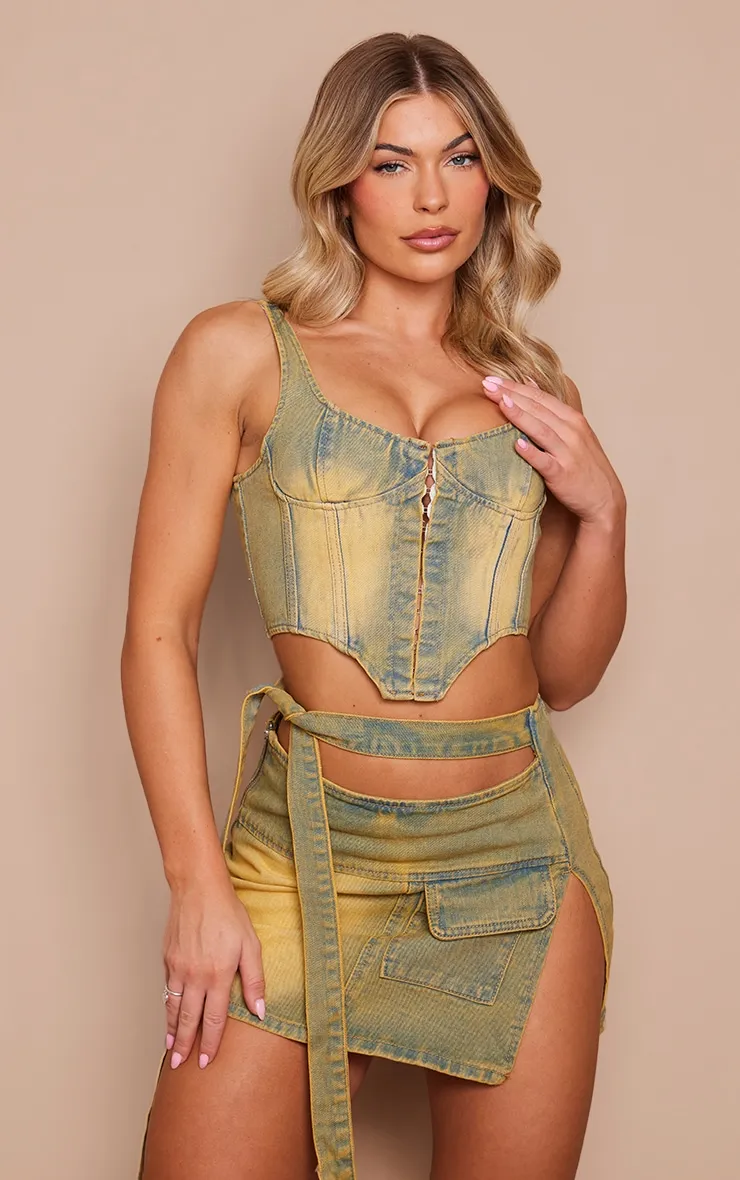 Vintage Wash Pocket Detail Micro Mini Denim Skirt sold by Pretty Little Thing product image thumbnail 4