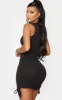 Shape Black Thick Rib Ruched Side Sleeveless Bodycon Dress sold by Pretty Little Thing