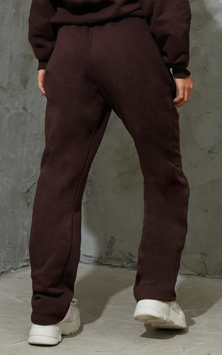 PRETTYLITTLETHING Petite Chocolate Badge Detail Straight Leg Joggers sold by Pretty Little Thing product image thumbnail 3