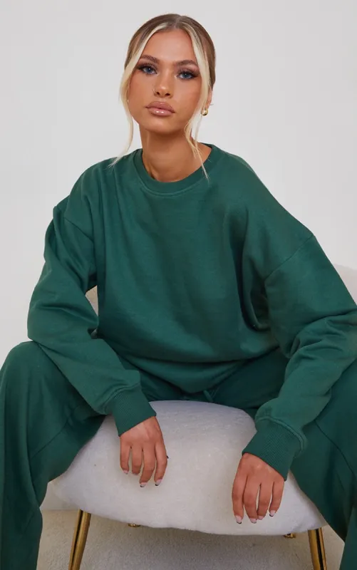 Forest Green Oversized Sweatshirt sold by Pretty Little Thing