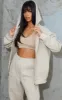 Petite Stone Extreme Oversized Pocket Front Zip Through Hoodie sold by Pretty Little Thing