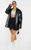 Plus Black Oversized Button PU Blazer sold by Pretty Little Thing