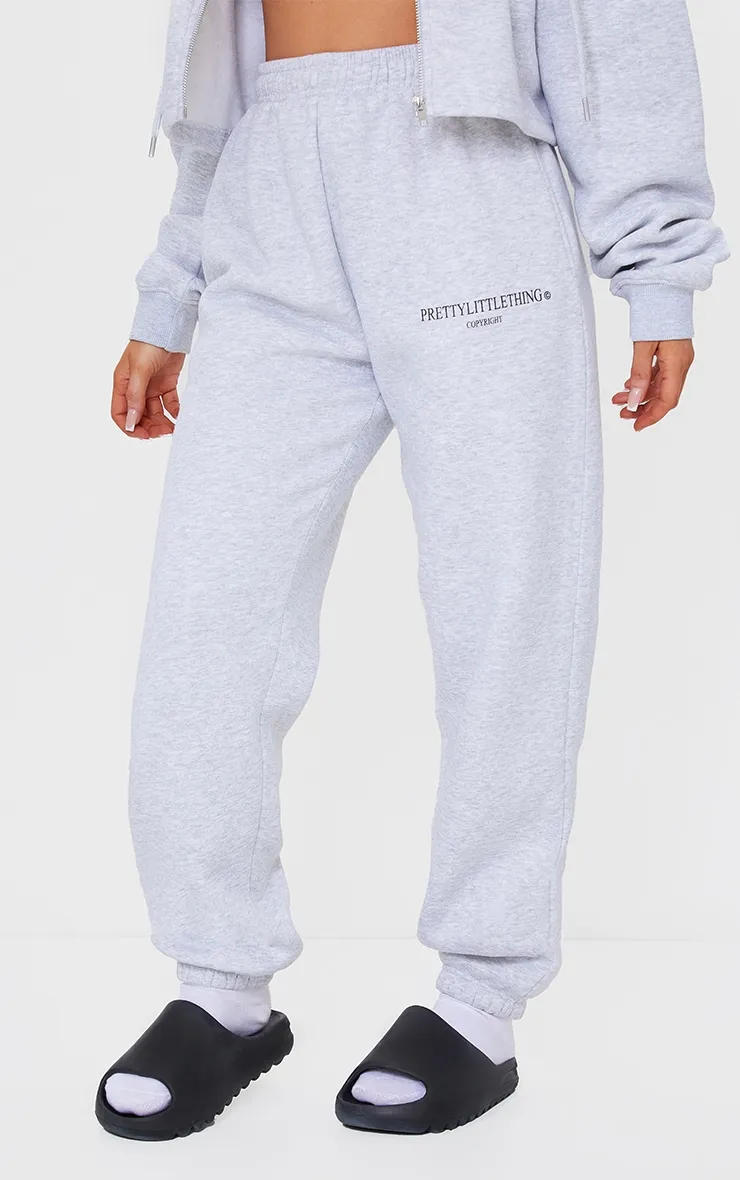 PRETTYLITTLETHING Grey Marl Copyright Slogan Joggers sold by Pretty Little Thing product image thumbnail 2