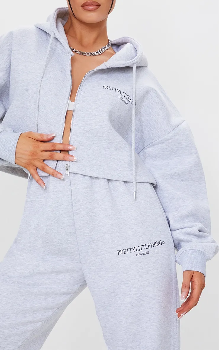 PRETTYLITTLETHING Grey Marl Copyright Slogan Joggers sold by Pretty Little Thing product image thumbnail 4