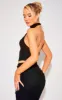 Black Soft Touch Ruched Halterneck Crop Top sold by Pretty Little Thing