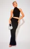 Black Soft Touch Ruched Halterneck Crop Top sold by Pretty Little Thing