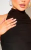 Black Soft Touch Ruched Halterneck Crop Top sold by Pretty Little Thing