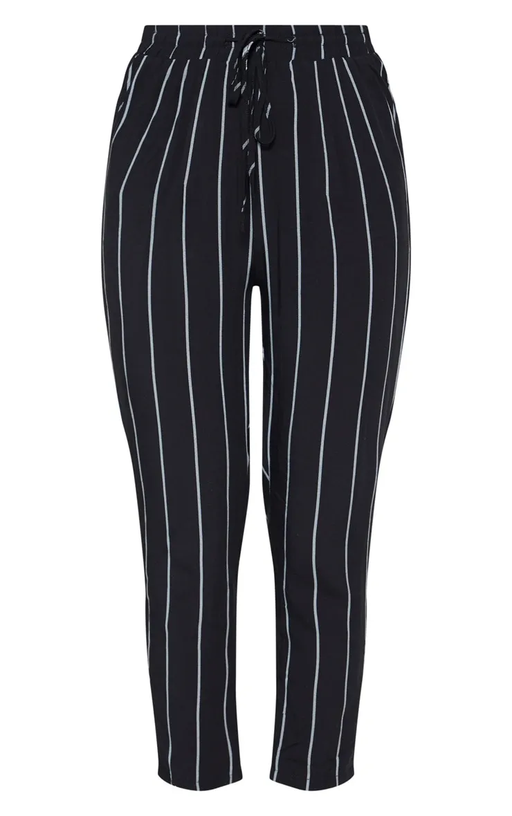 Diya Black Pin Stripe Casual Trousers sold by Pretty Little Thing product image thumbnail 3