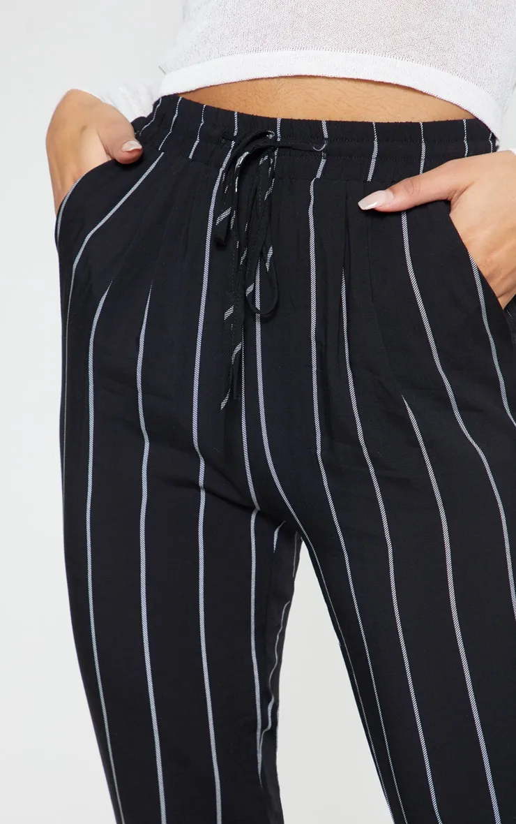 Diya Black Pin Stripe Casual Trousers sold by Pretty Little Thing product image thumbnail 5