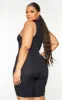Plus Black Structured Contour Rib High Neck Unitard sold by Pretty Little Thing