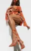 Orange PU Toe Thong Lace Up Circle Heeled Sandals sold by Pretty Little Thing