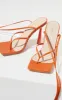 Orange PU Toe Thong Lace Up Circle Heeled Sandals sold by Pretty Little Thing