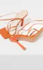 Orange PU Toe Thong Lace Up Circle Heeled Sandals sold by Pretty Little Thing