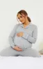 Maternity Grey Mama Long Sleeve PJ Top sold by Pretty Little Thing