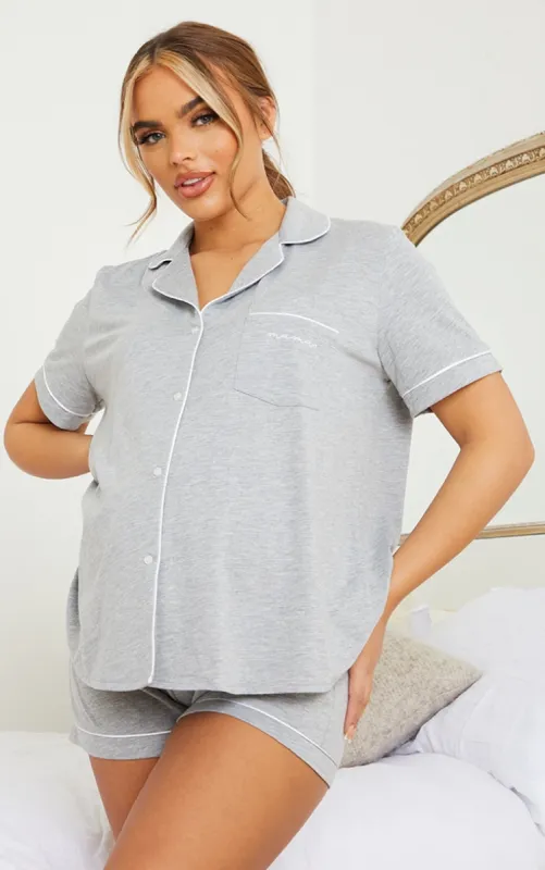 Maternity Grey Mama Button Front PJ Top sold by Pretty Little Thing