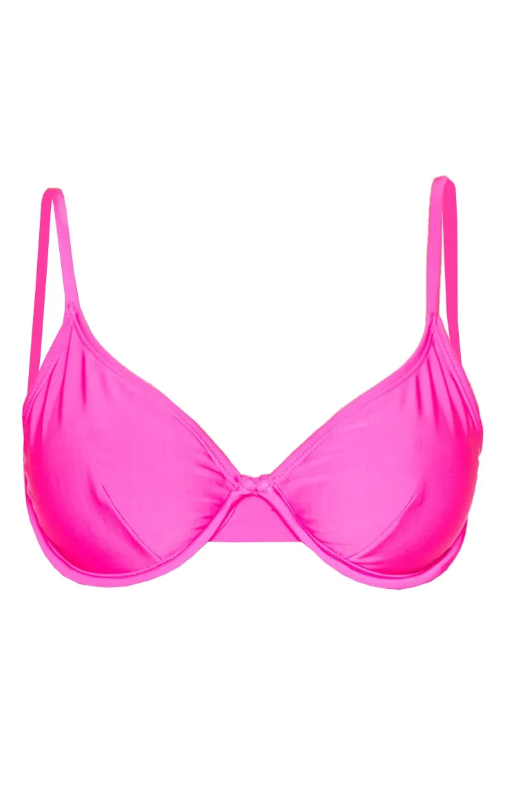 Fuchsia Mix & Match Underwired Bikini Top sold by Pretty Little Thing product image thumbnail 4