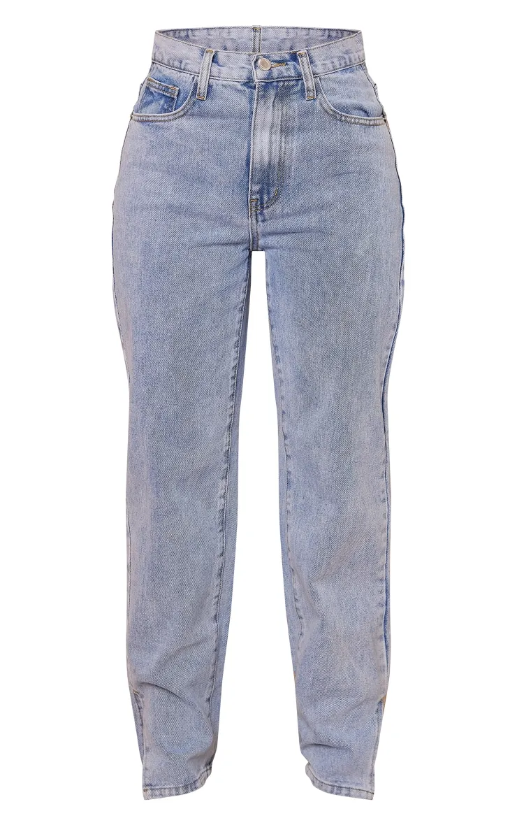 PRETTYLITTLETHING Petite Light Blue Split Hem Jeans sold by Pretty Little Thing product image thumbnail 5