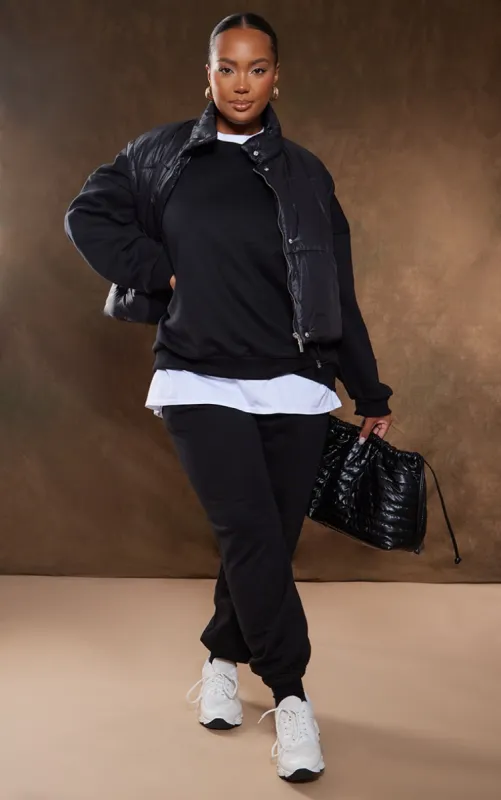 Plus Black Elasticated Casual Joggers sold by Pretty Little Thing