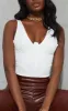 Tall White Corset Detail Woven Bodysuit sold by Pretty Little Thing