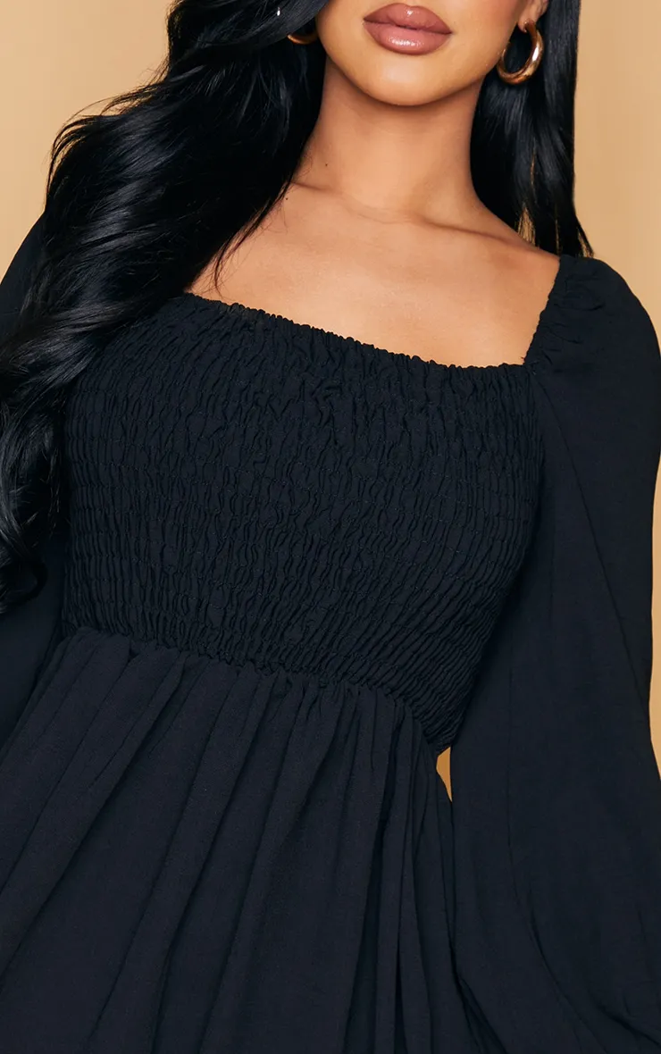 Petite Black Detail Smock Dress sold by Pretty Little Thing product image thumbnail 4