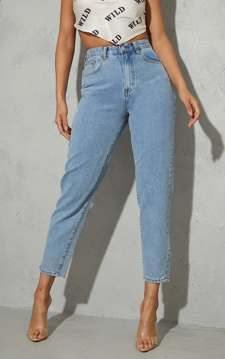 Light Blue Wash Bum Shape Mom Jeans sold by Pretty Little Thing product image thumbnail 2