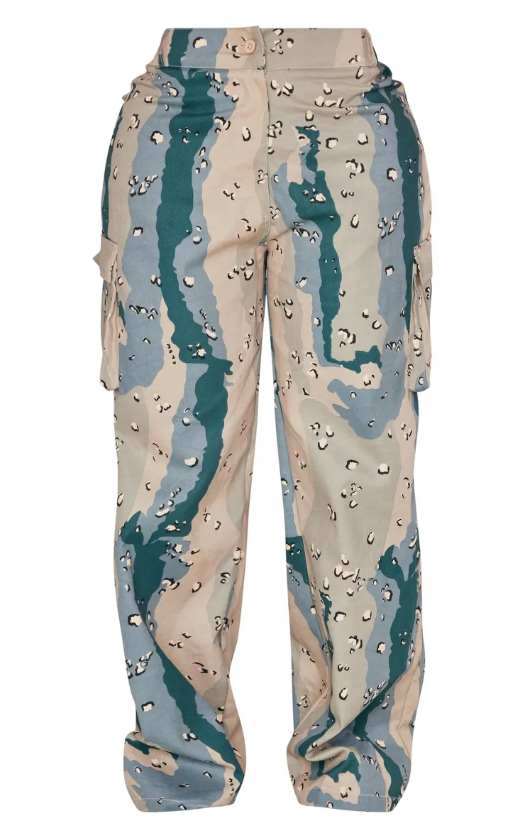 Shape Dark Grey Camo Print Pocket Detail Wide Leg Cargo Trousers sold by Pretty Little Thing product image thumbnail 5