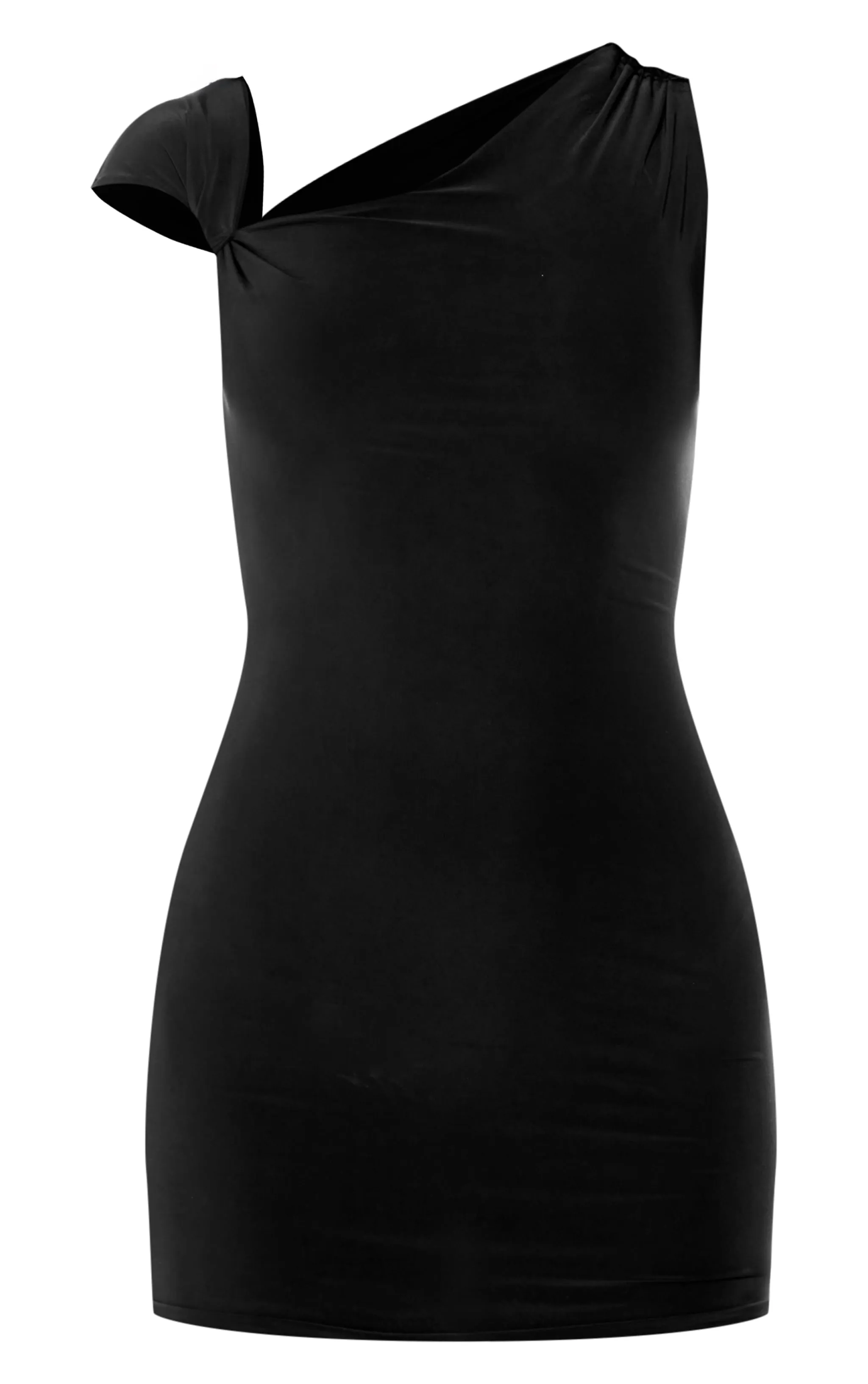 Black Double Layer Slinky Twist Bodycon Dress sold by Pretty Little Thing product image thumbnail 5