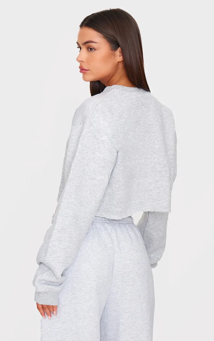 Ash Grey Oversized Cropped Crewneck Sweatshirt sold by Pretty Little Thing product image thumbnail 2