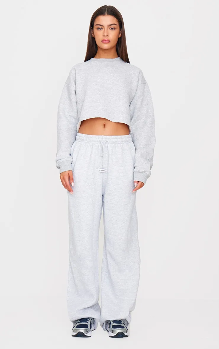 Ash Grey Oversized Cropped Crewneck Sweatshirt sold by Pretty Little Thing product image thumbnail 3